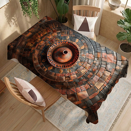 Pottery Art Thermal PVC Tablecloth